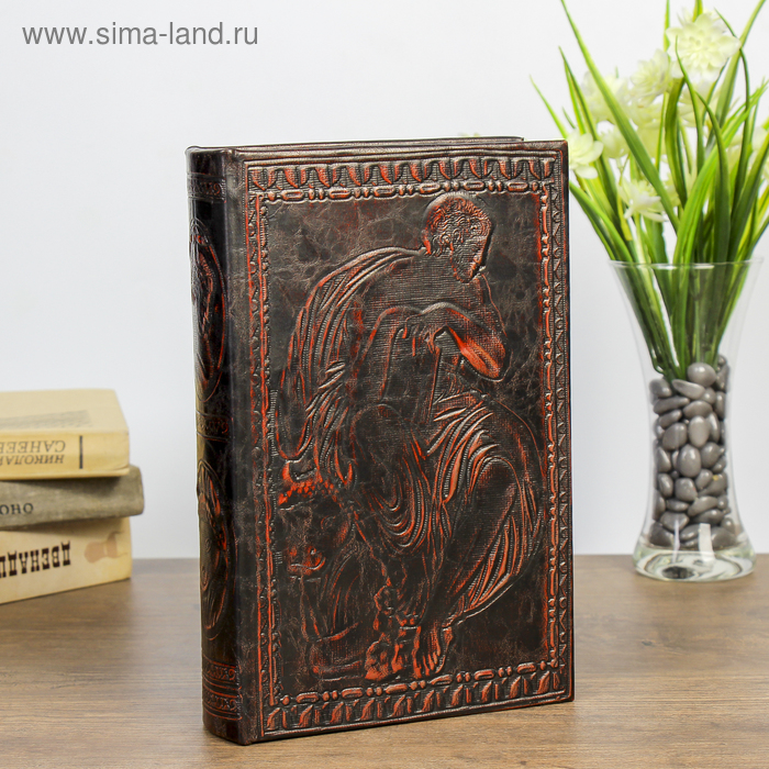 

Сейф-книга дерево "Мыслитель" кожзам 26х17х5 см