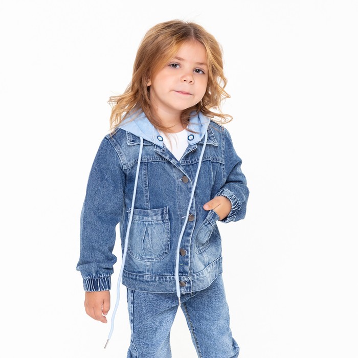 Куртка джинсовая для девочки, цвет синий, рост 92 см