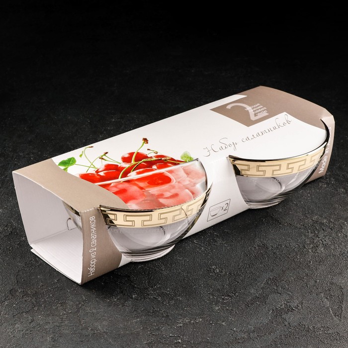 

Набор салатников «Нэро», 800 мл, в подарочной упаковке, 2 шт, цвет напыления золотой