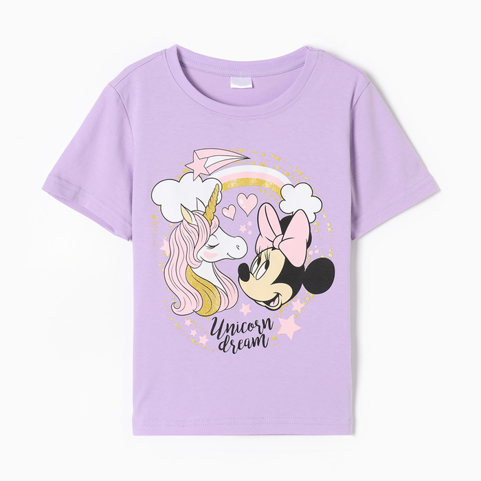Футболка детская Unicorn Минни Маус, рост 98-104, лиловый футболка детская sorry минни маус рост 98 104 чёрный