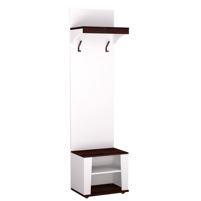 Вешалка «Норвуд 74», 560 × 400 × 2125 мм, цвет белый / орех шоколадный шкаф для одежды норвуд 12 798 × 590 × 2125 мм цвет белый орех шоколадный