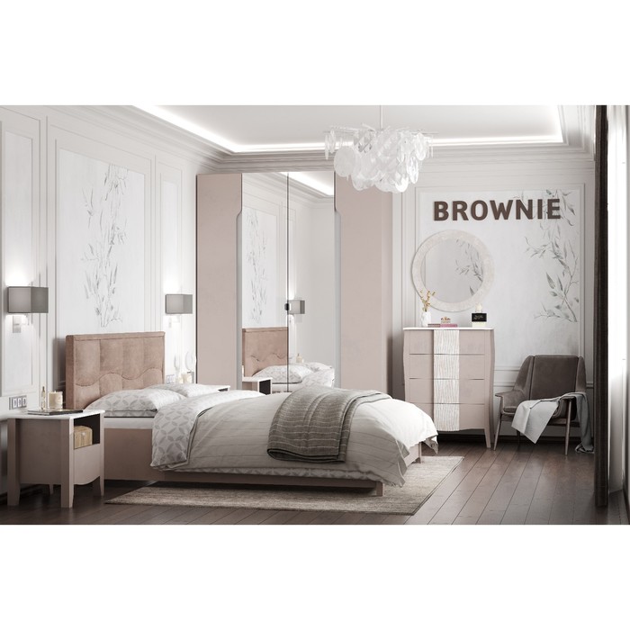 Кровать Люкс Brownie 307, 1600 × 2000 мм, без основания, цвет мокко кровать люкс айрис 308 1400 × 2000 мм без основания цвет белый статуарио