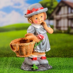 

Фигурное кашпо "Девочка с корзиной" 40х16х28см