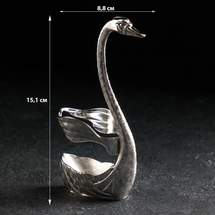 

Набор ложек на подставке Magistro Swan, 7,5×5×15 см, 6 шт, цвет серебряный
