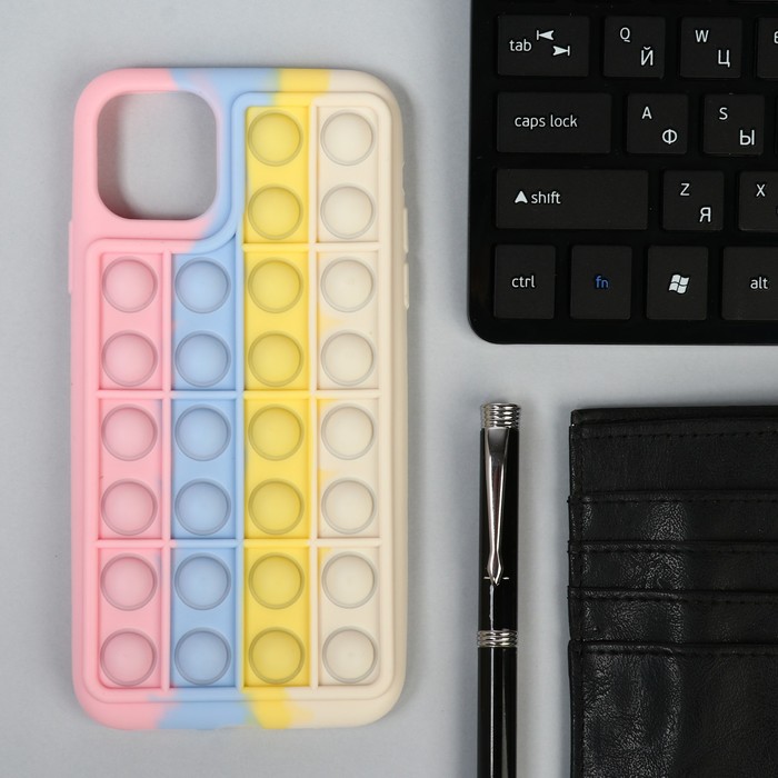 

Чехол POP IT, для iPhone 11 Pro MAX, силиконовый, разноцветный