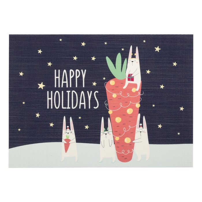 

Новогодняя салфетка на стол "Happy holidays", ПВХ, 40*29 см