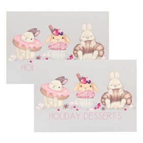 

Набор новогодних салфеток на стол "Holiday desserts", ПВХ, 40*29 см, 2 шт