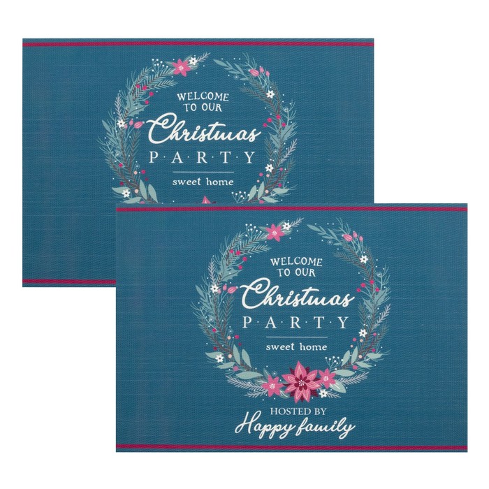 

Салфетки на стол новогодние «Венок», ПВХ, 40х29 см, 2 шт