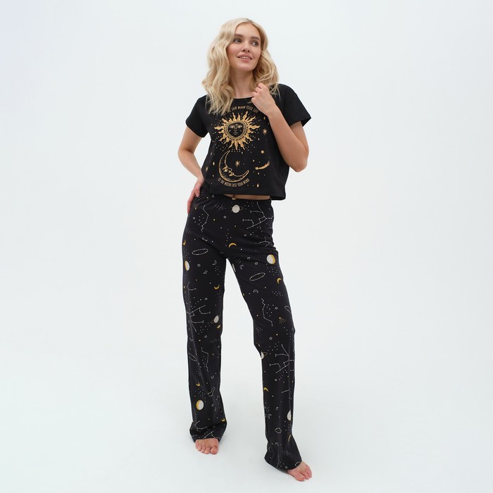 

Пижама женская (футболка и брюки) KAFTAN Space р. 40-42, черный