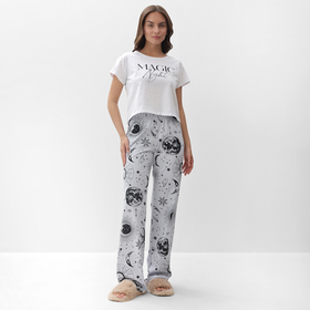 Пижама женская (футболка и брюки) KAFTAN Magic night размер 44-46, белый