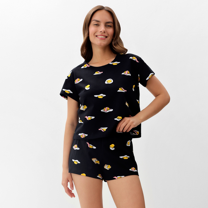 

Пижама женская (футболка и шорты) KAFTAN Egg р. 48-50, черный