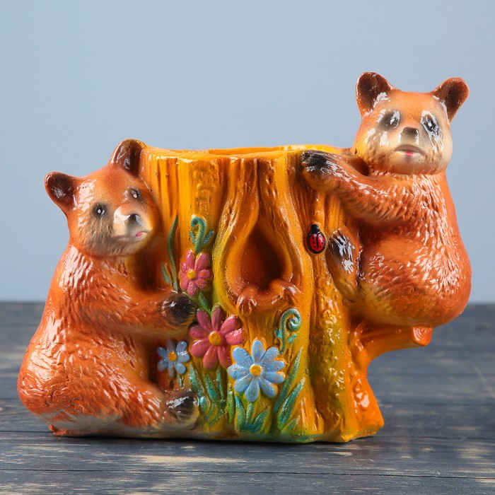 Фигурное кашпо "Два медведя"