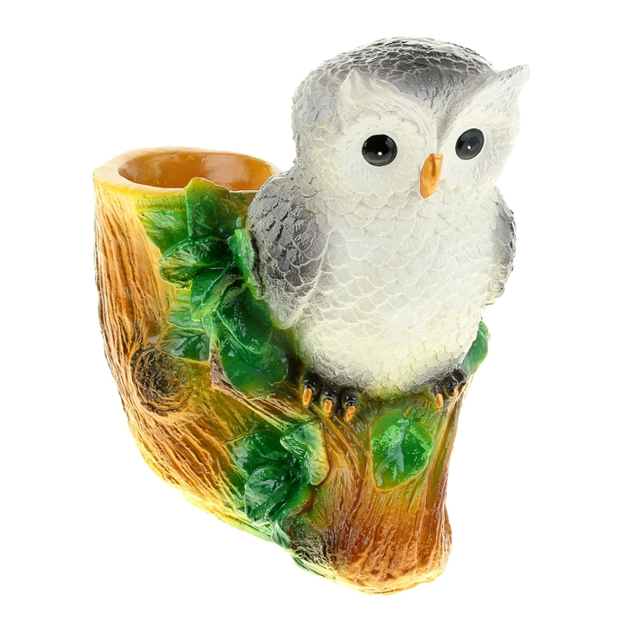 Фигурное кашпо "Сова на пне"