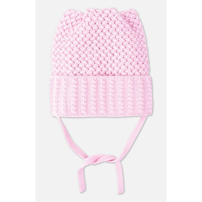 Розовая вязаная шапка для девочки, размер 46
