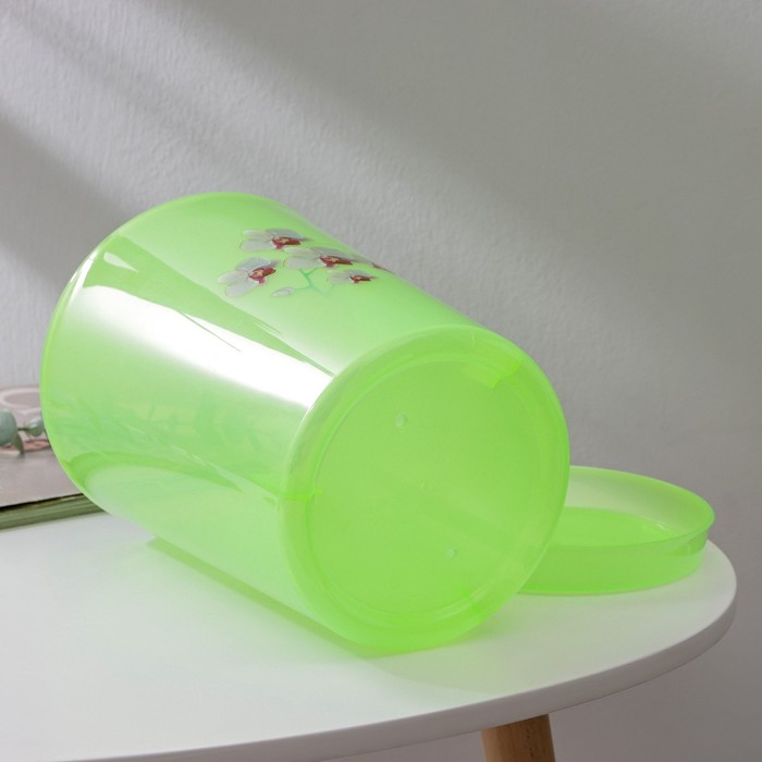 Горшок для орхидеи 3,5 л, поддон, цвет прозрачно-зеленый