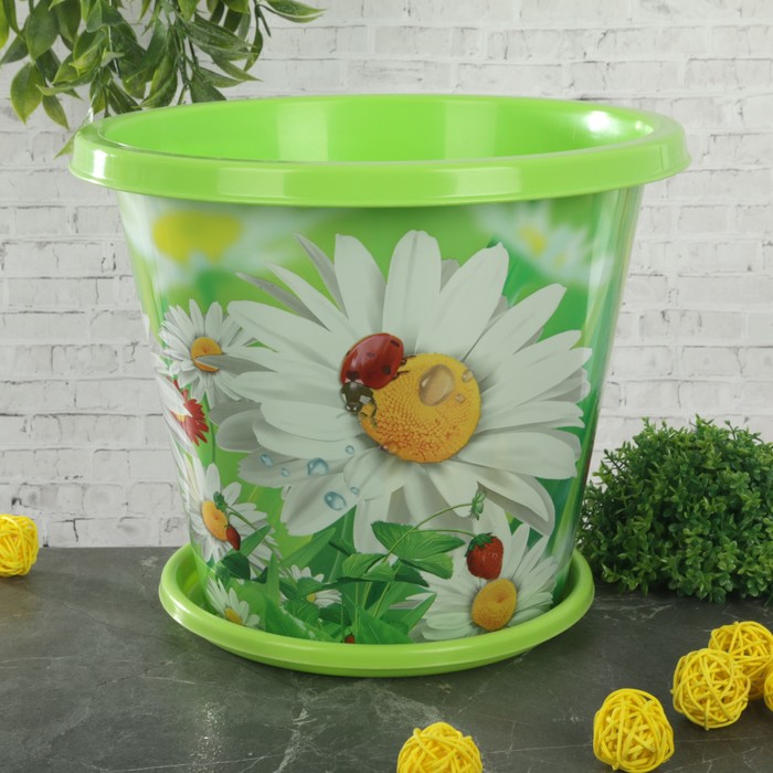 Горшок-кашпо 5,5 л "Аленушка", поддон