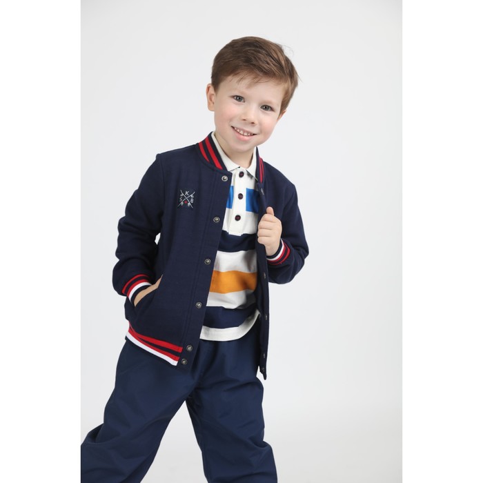 фото Тёмно-синие утеплённые брюки для мальчика, рост 98 см playtoday