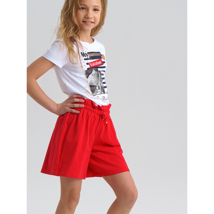 фото Шорты для девочки, рост 128 см, цвет красный playtoday