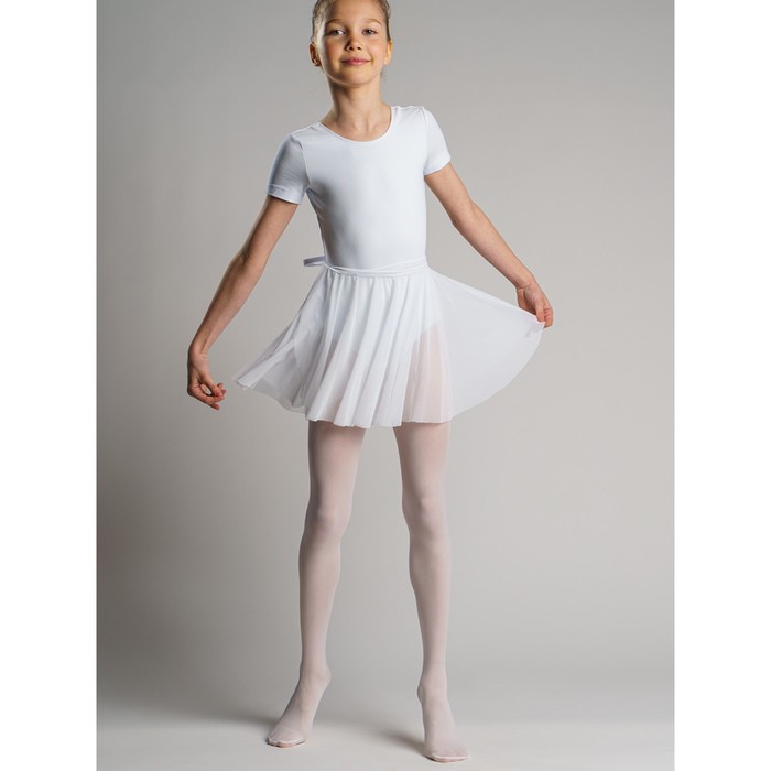 фото Юбка для девочки гимнастическая с запахом, рост 110 см, цвет белый playtoday