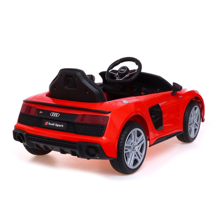 Электромобиль AUDI R8 SPYDER, EVA колеса, кожаное сидение, цвет красный