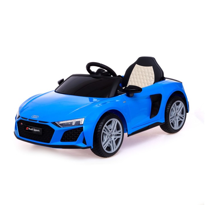 цена Электромобиль AUDI R8 SPYDER, EVA колёса, кожаное сидение, цвет синий