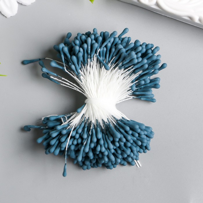 

Тычинки для цветов "Капельки матовые синие" d=1,5 мм набор 400 шт длина 6 см