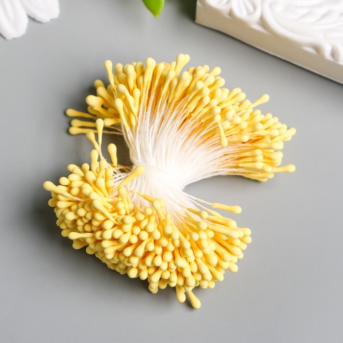 

Тычинки для цветов "Капельки матовые жёлтый" d=1,5 мм набор 400 шт длина 6 см