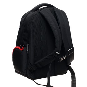 

Рюкзак молодежный Grizzly, эргономичная спинка, 42 х 32 х 22 см, чёрный/красный