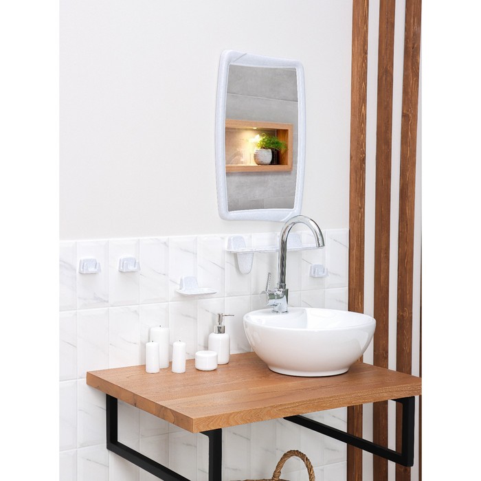 фото Набор для ванной комнаты "berossi", цвет белый мрамор