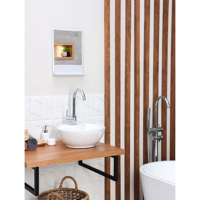 фото Набор для ванной комнаты "tokyo", цвет белый мрамор berossi