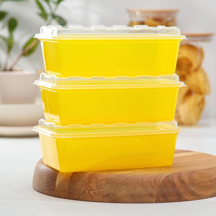 фото Набор контейнеров для заморозки 1 л zip, 3 шт, цвет желтый berossi