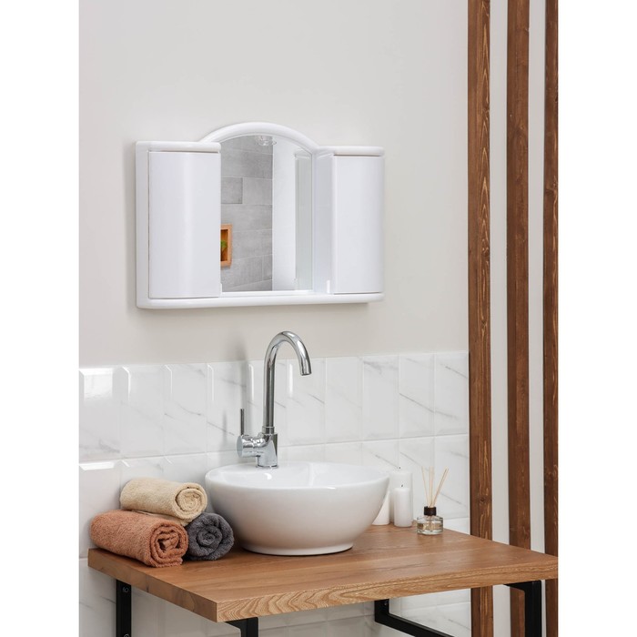 Шкафчик зеркальный для ванной комнаты «Арго», цвет снежно-белый аксессуары для ванн беросси шкафчик зеркальный арго
