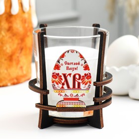 Свеча пасхальная в стакане ароматическая "Пасхальное яйцо", 10х9,5 см, 290 г, мята