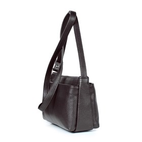 

27921 Сумка кросс-боди, 3 отдела на молнии, цвет темно-коричневый 27х17х9,5см