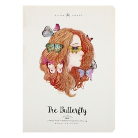 Блокнот А6, 24 листа в клетку, 105 х 142 мм, Landuo BE BUTTERFLY, сшивка, МИКС 4 вида от Сима-ленд