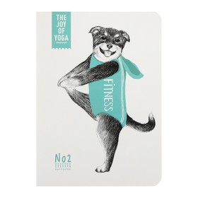 

Блокнот А6, 24 листа в клетку, 105 х 142 мм, Landuo DOGS LOVE YOGA, сшивка, МИКС 4 вида