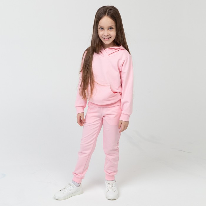 Костюм для девочки (толстовка/брюки), цвет розовый, рост 110