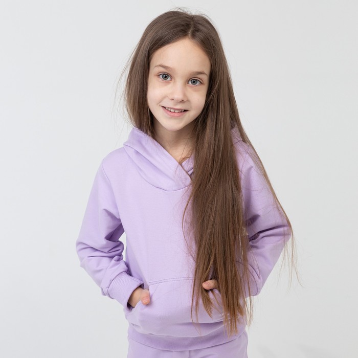 фото Костюм для девочки (толстовка/брюки), цвет сиреневый, рост 98 амелли