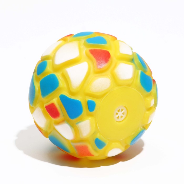 фото Игрушка пищащая "мяч-пятнашка" для собак, 7 см, жёлтая пижон