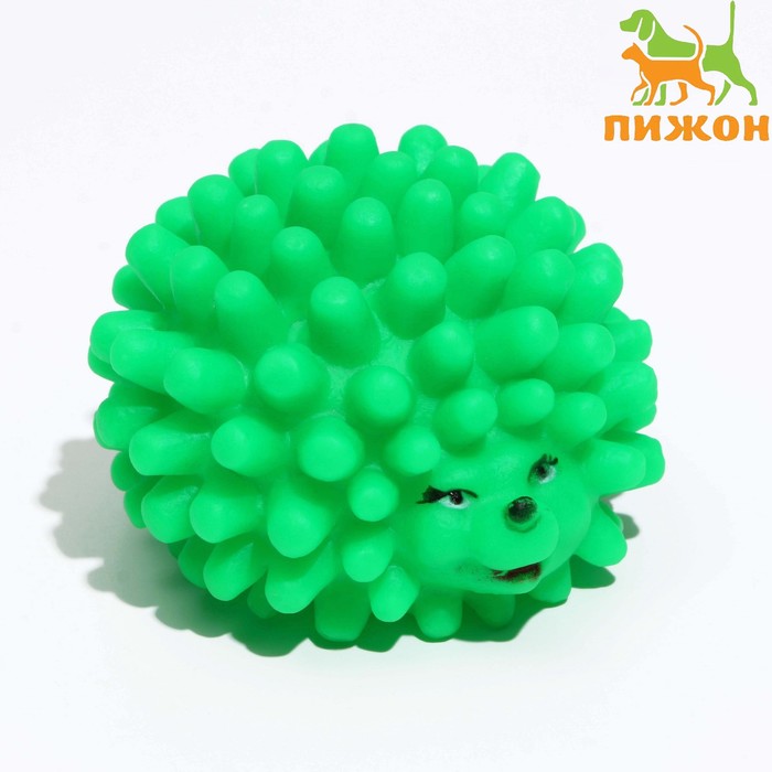 Игрушка пищащая Ёжик малый для собак, 6,5 см, зелёная