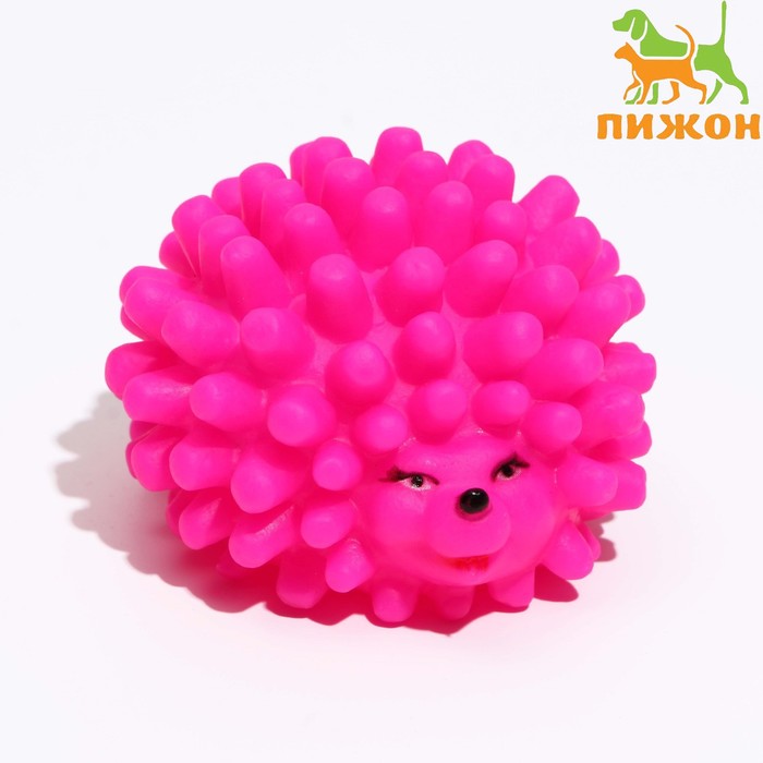 Игрушка пищащая Ёжик малый для собак, 6,5 см, розовая
