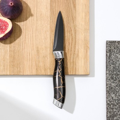 Нож Доляна «Энергия», овощной, лезвие 8,5 см, цвет чёрный