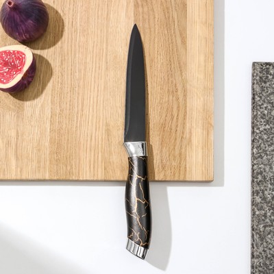 Нож Доляна «Энергия», универсальный, лезвие 12,5 см, цвет чёрный