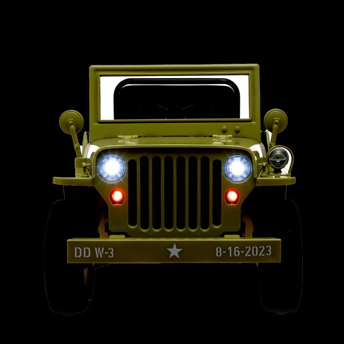 Электромобиль «Джип», кожаное сидение, EVA колеса, цвет зелёный