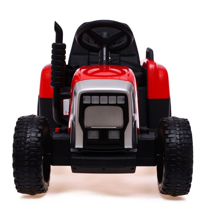 Электромобиль «Трактор», с прицепом, EVA колеса, кожаное сидение, цвет красный