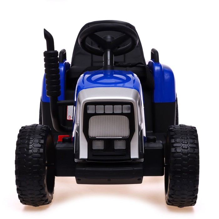 Электромобиль «Трактор», с прицепом, EVA колеса, кожаное сидение, цвет синий