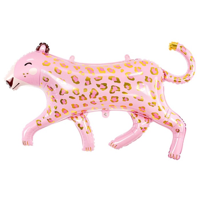 Шар фольгированный 41 «Леопард» Pink, фигура