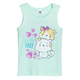 

Майка для девочки, рост 74 см, цвет светло - мятный