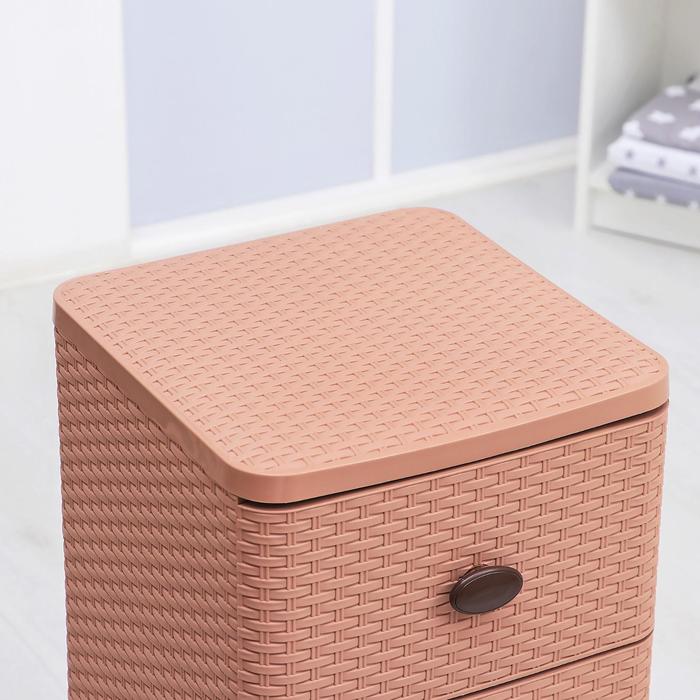 Комод 4 секции "Плетёнка", цвет какао