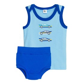 

Комплект: майка и трусы для мальчика, рост 68 см, цвет голубой/синий